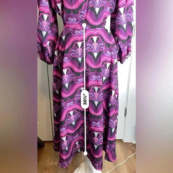 Area Stars Cutout Midriff Long Sleeve Dress NWT Size Large Holiday Party - Picture 15 of 16